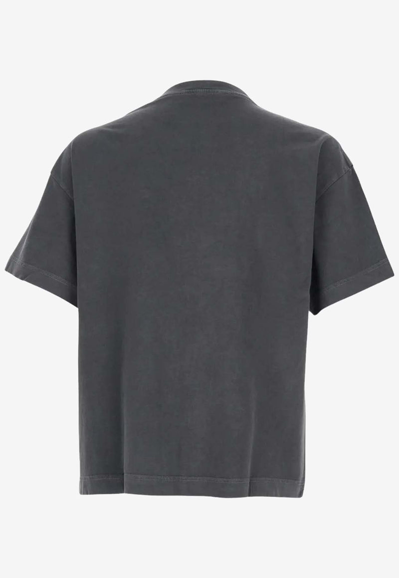 Palm Angels Neck Logo Printed T-shirt Gray PMAA109F25JER009_0703