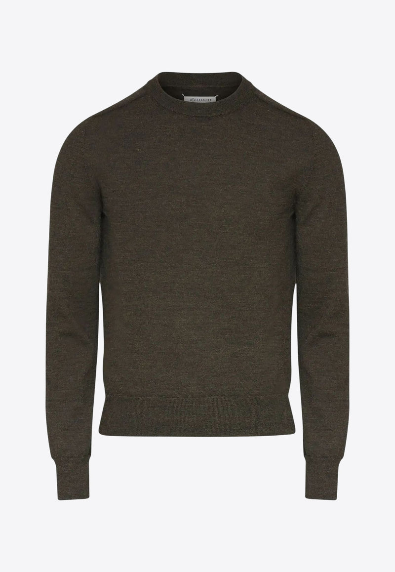Maison Margiela Wool Crewneck Sweater Brown S50HL0041M13098_144M