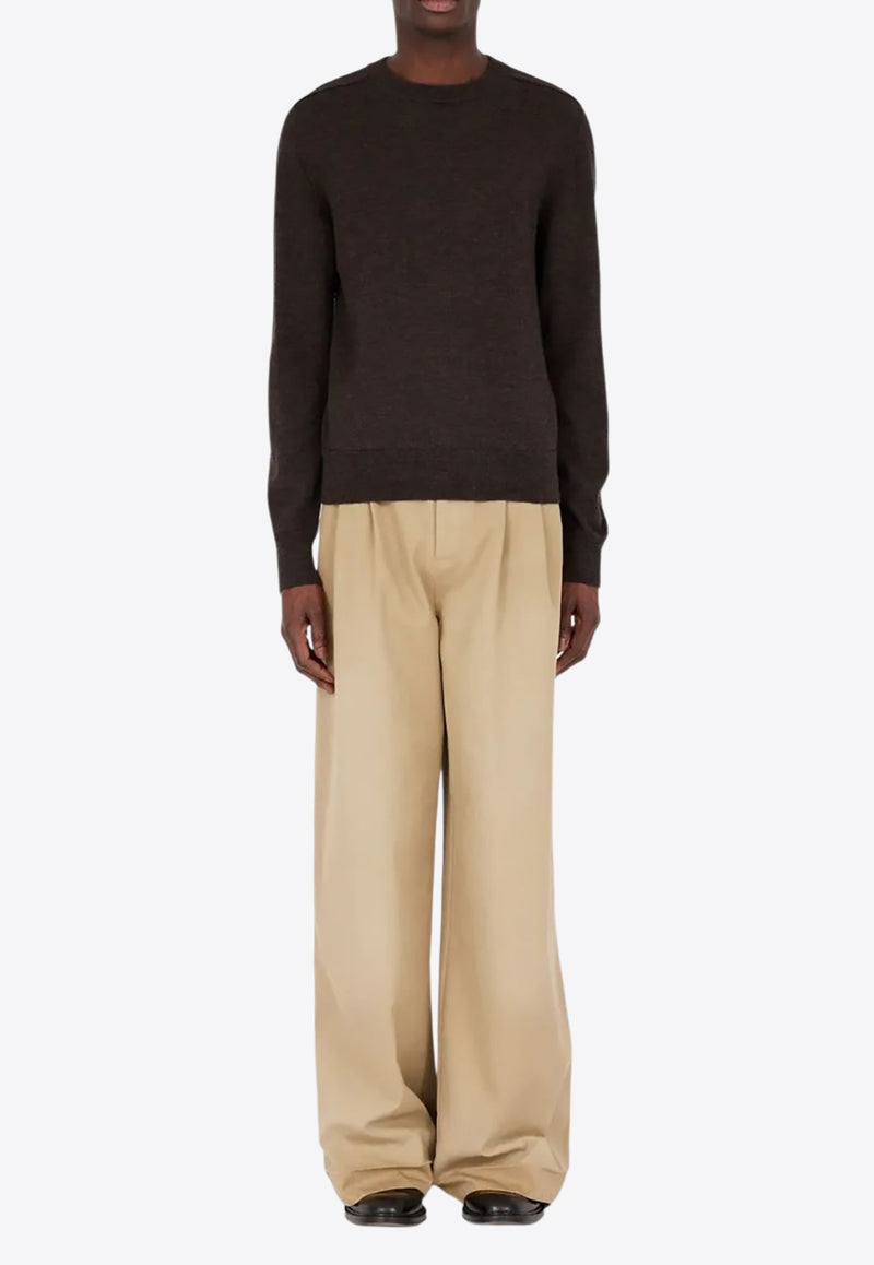 Maison Margiela Wool Crewneck Sweater Brown S50HL0041M13098_144M