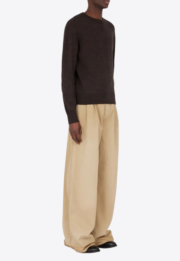 Maison Margiela Wool Crewneck Sweater Brown S50HL0041M13098_144M