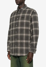 Off-White Spray Arrow Flannel Check Overshirt Gray OMES01AF25FAB002_0710