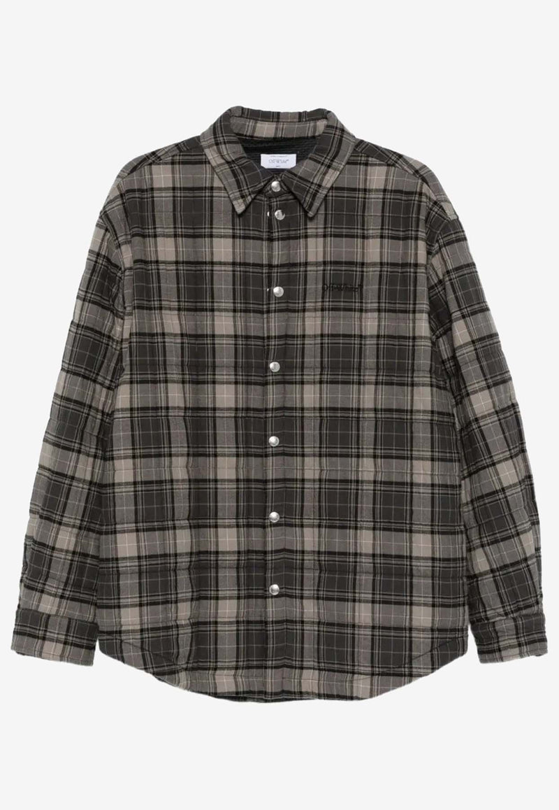 Off-White Spray Arrow Flannel Check Overshirt Gray OMES01AF25FAB002_0710