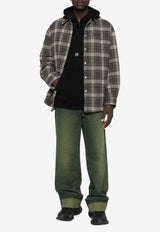 Off-White Spray Arrow Flannel Check Overshirt Gray OMES01AF25FAB002_0710