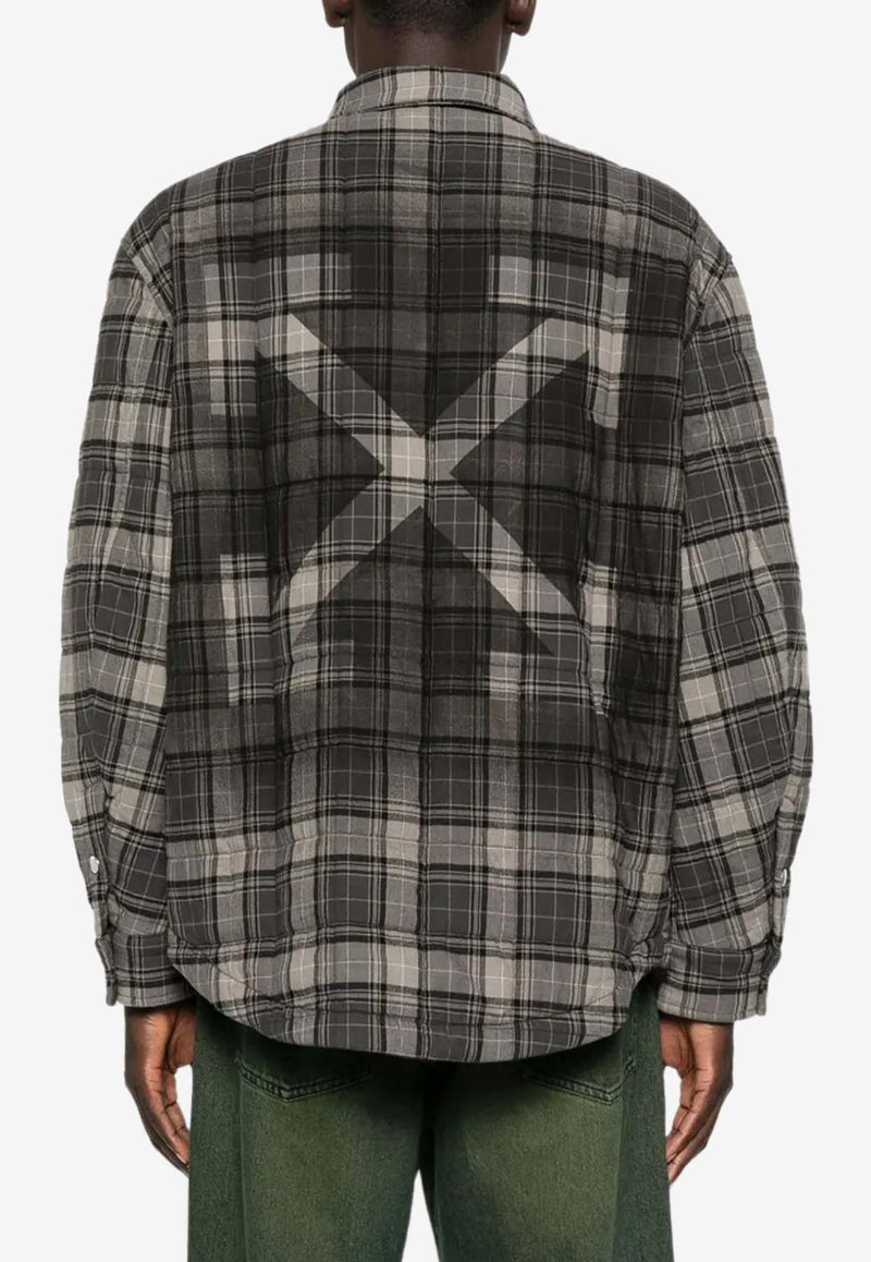 Off-White Spray Arrow Flannel Check Overshirt Gray OMES01AF25FAB002_0710