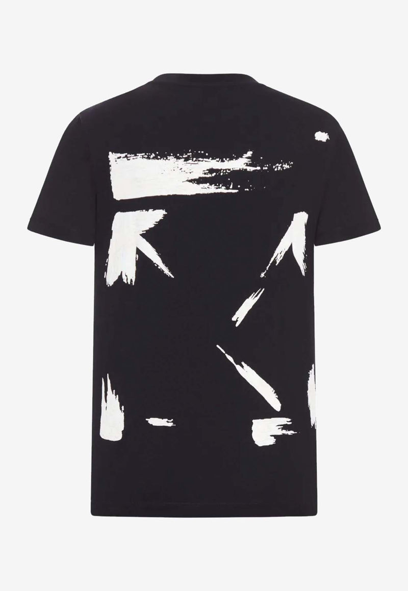Off-White Brush Arrow Print T-shirt Black OMAA027F25JER008_1001