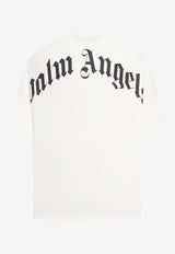 Palm Angels Curved Logo Print T-shirt White PMAA10BF25JER001_0310