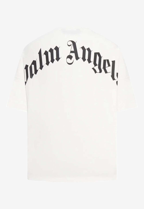 Palm Angels Curved Logo Print T-shirt White PMAA10BF25JER001_0310
