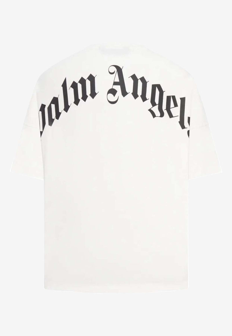 Palm Angels Curved Logo Print T-shirt White PMAA10BF25JER001_0310