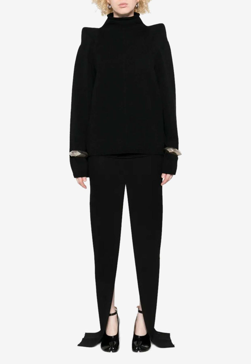 Rick Owens High-Rise Sliced Maxi Skirt Black RO02E4387WD_09