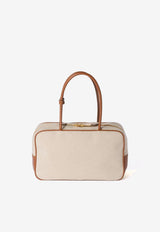 Miu Miu Large Beau Canvas Shoulder Bag Beige 5BB163VOOOACRN_F062F