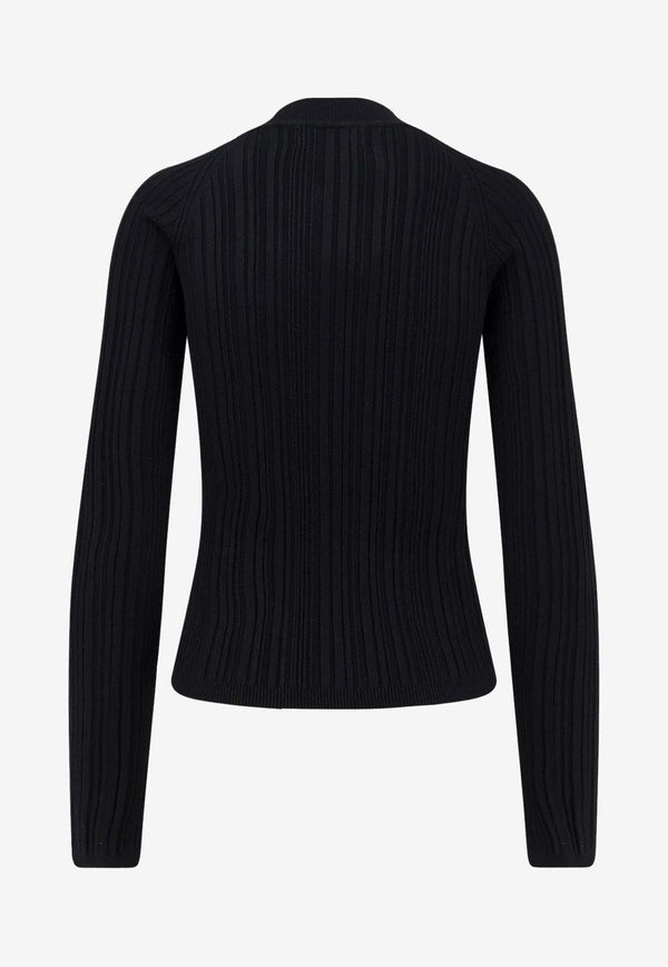 CHIARA BONI La Petite Robe Majok Ribbed Knit Sweater Black MAIJOKKYC1854_Black_35065751