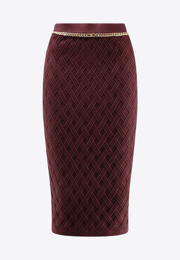 Elisabetta Franchi Iconic Pencil Skirt Burgundy GK20B56E2EA4_Merlot_29847017