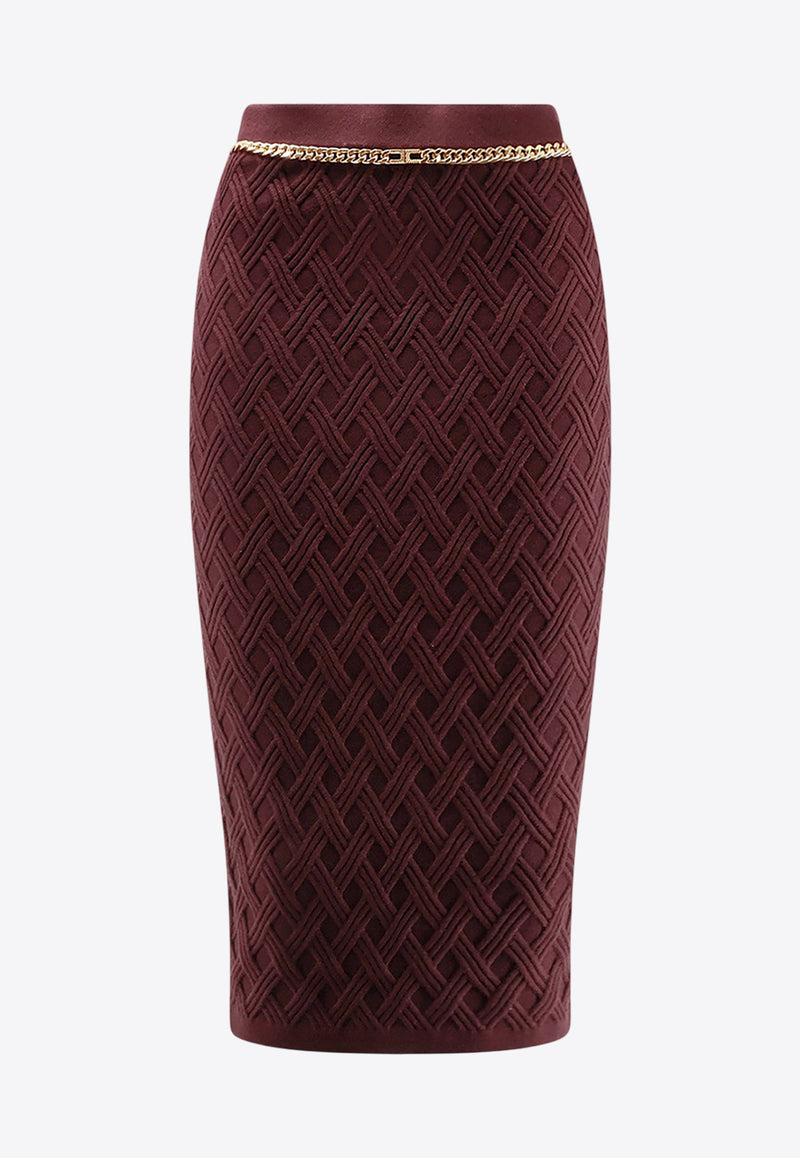 Elisabetta Franchi Iconic Pencil Skirt Burgundy GK20B56E2EA4_Merlot_29847017