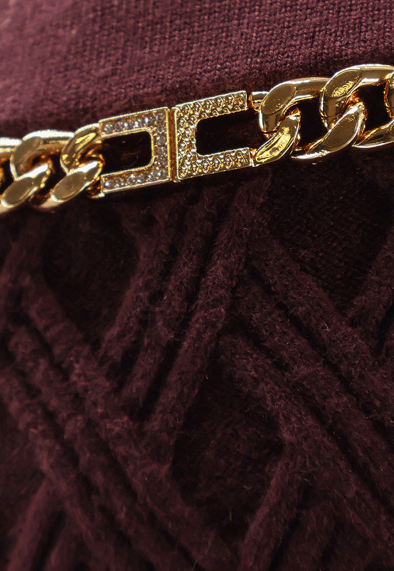 Elisabetta Franchi Iconic Pencil Skirt Burgundy GK20B56E2EA4_Merlot_29847017