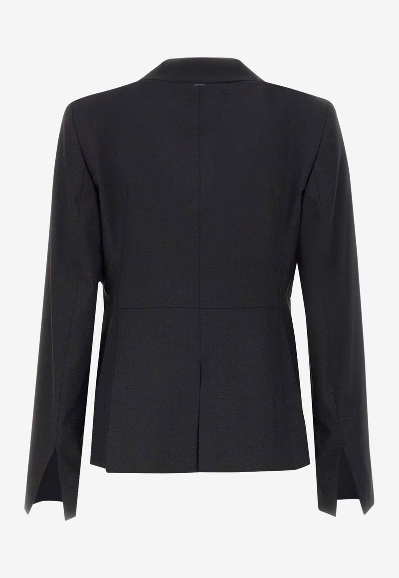 Hugo Boss Single-Breasted Wool Blazer Black 50546622001_Black_30893694