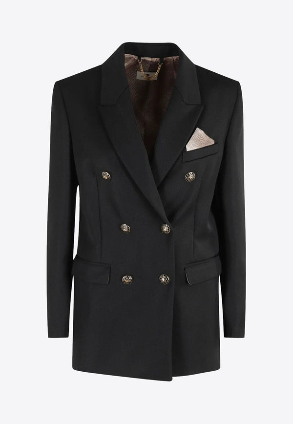 Elisabetta Franchi Double-Breasted Blazer Black GI18957E2_110