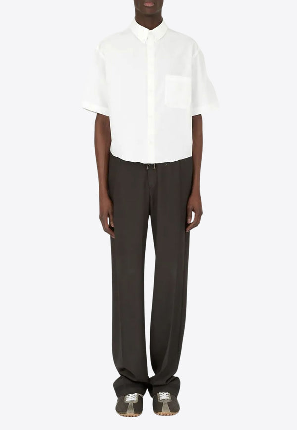 Maison Margiela Short-Sleeved Cropped Shirt White S50DR0012S43001_100