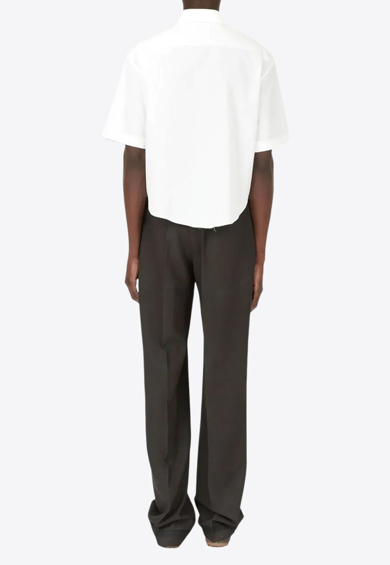 Maison Margiela Short-Sleeved Cropped Shirt White S50DR0012S43001_100