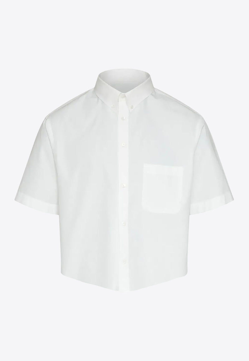 Maison Margiela Short-Sleeved Cropped Shirt White S50DR0012S43001_100
