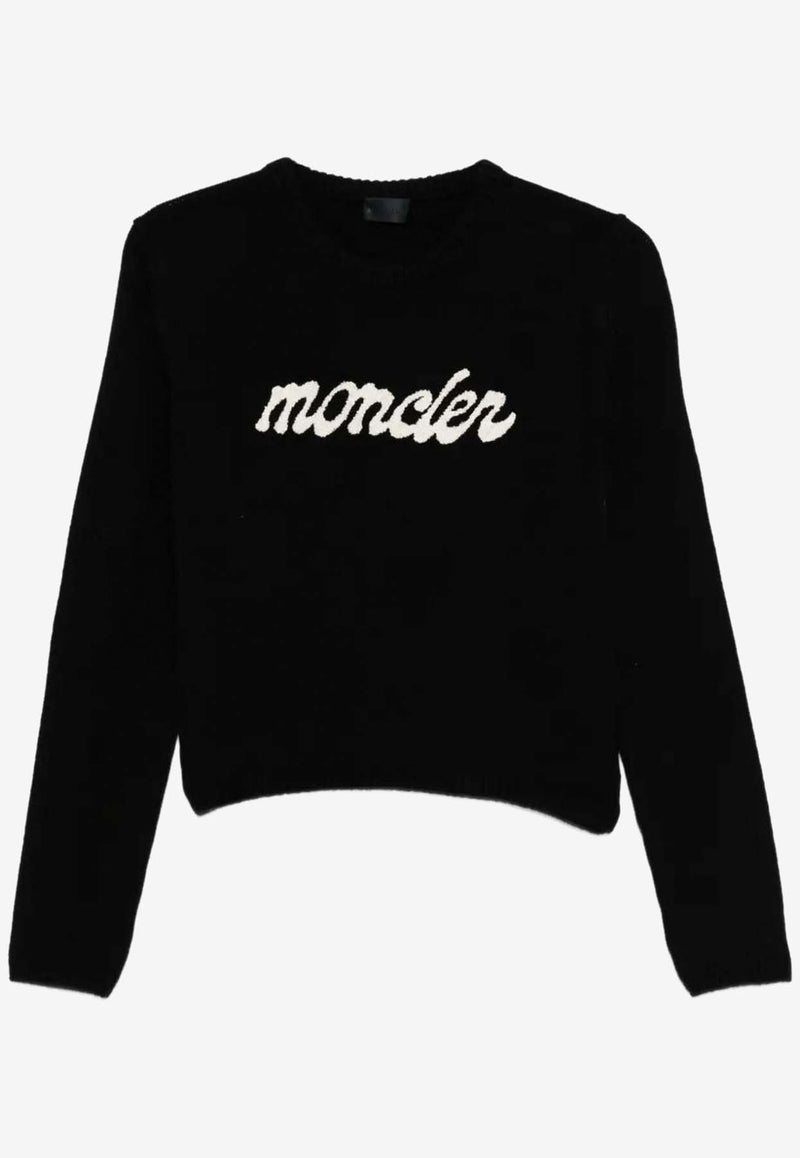 Moncler Wool and Cashmere Logo Sweater Black K20939C00004M4281_999