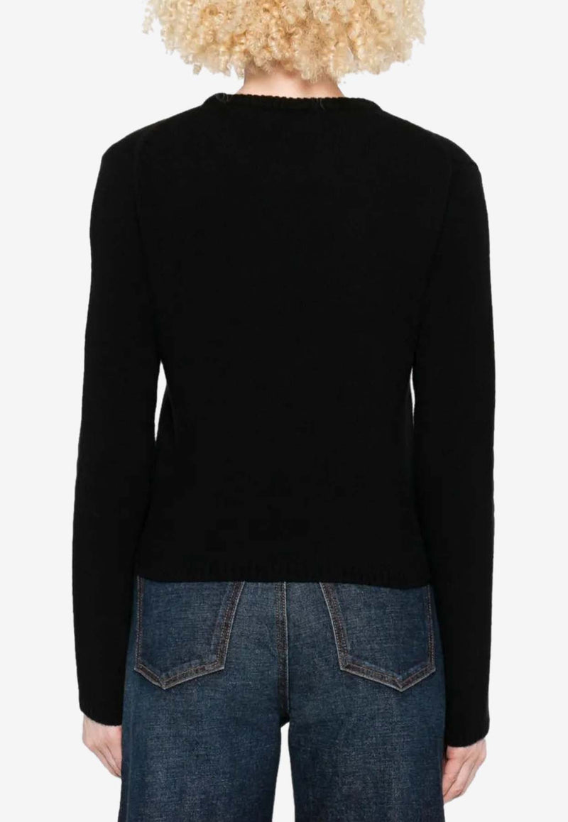 Moncler Wool and Cashmere Logo Sweater Black K20939C00004M4281_999