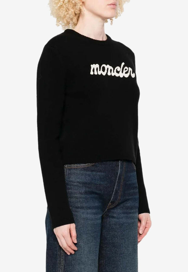 Moncler Wool and Cashmere Logo Sweater Black K20939C00004M4281_999