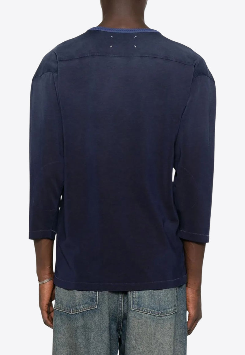 Maison Margiela Football Print Long-Sleeved T-shirt Blue S50GC0719M20129_478