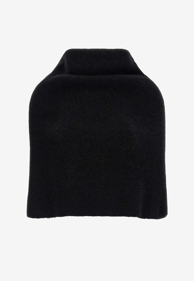 Rick Owens Runway Knitted Alpaca Cowl Black RR02E1491KWP_09