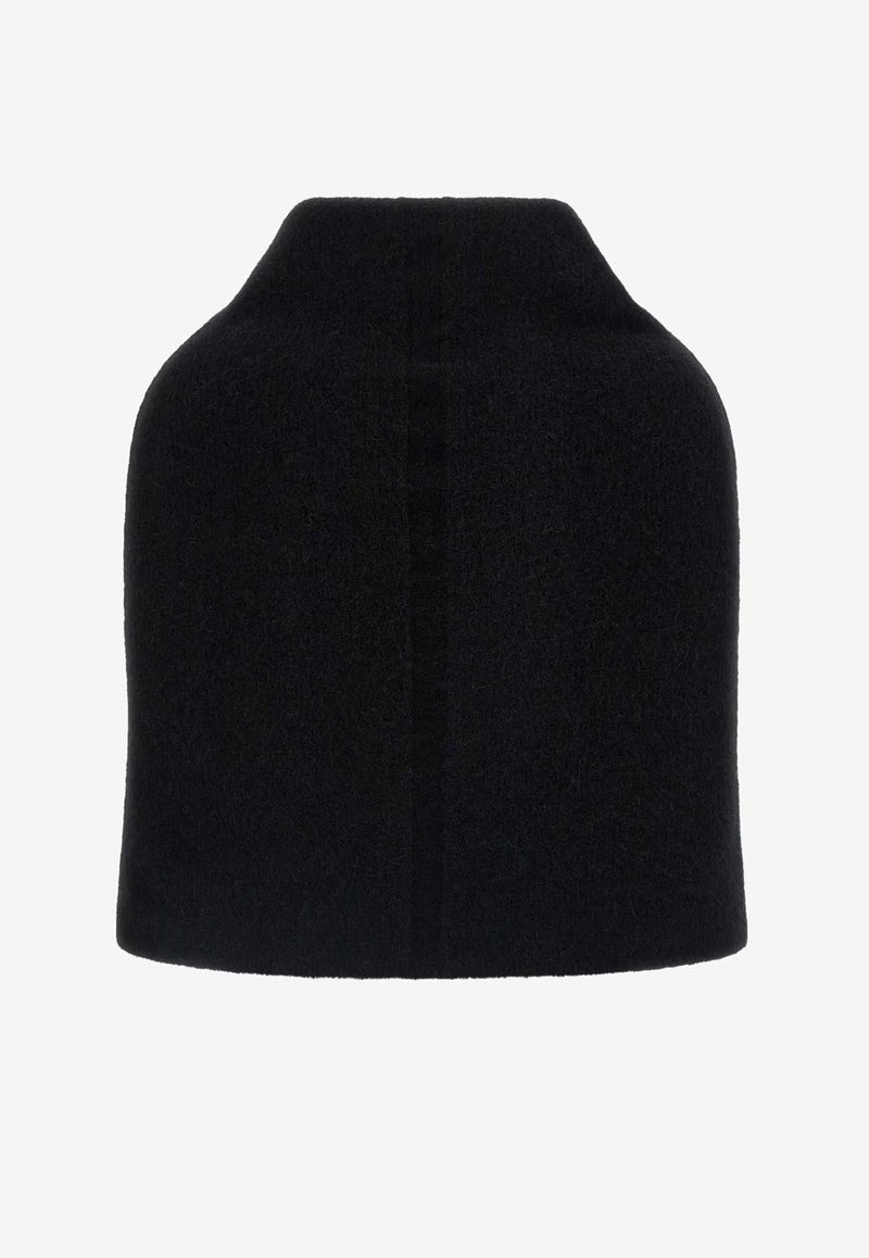 Rick Owens Runway Knitted Alpaca Cowl Black RR02E1491KWP_09