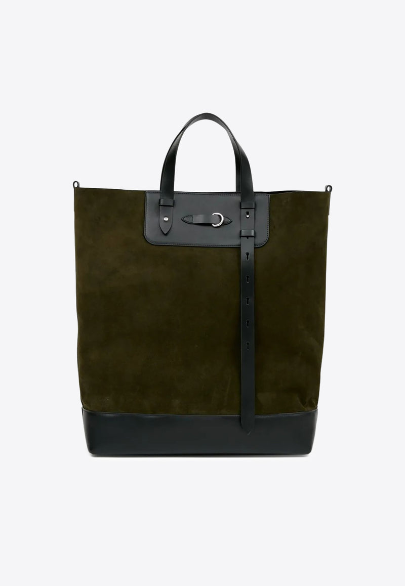 Maison Margiela Suede Vertical Tote Bag Khaki SB1WC0024P8610_HB075
