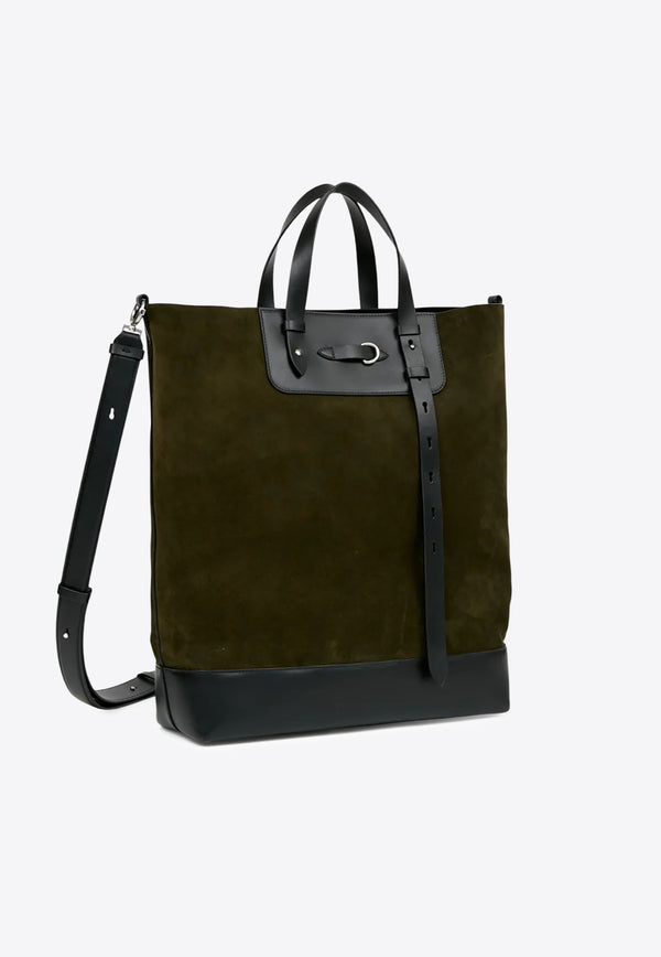 Maison Margiela Suede Vertical Tote Bag Khaki SB1WC0024P8610_HB075