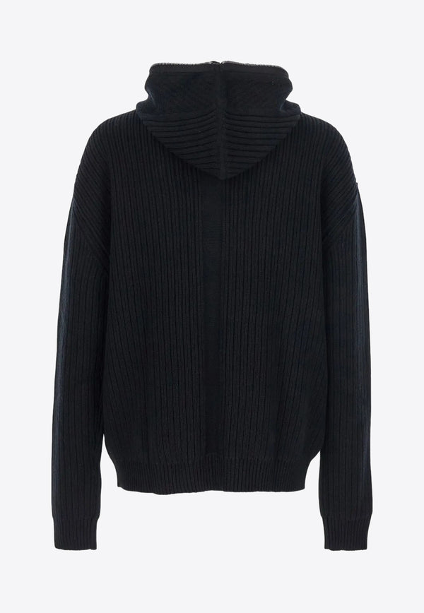 Rick Owens Zip-Up Wool Cardigan Black RU02E1647KWV_09