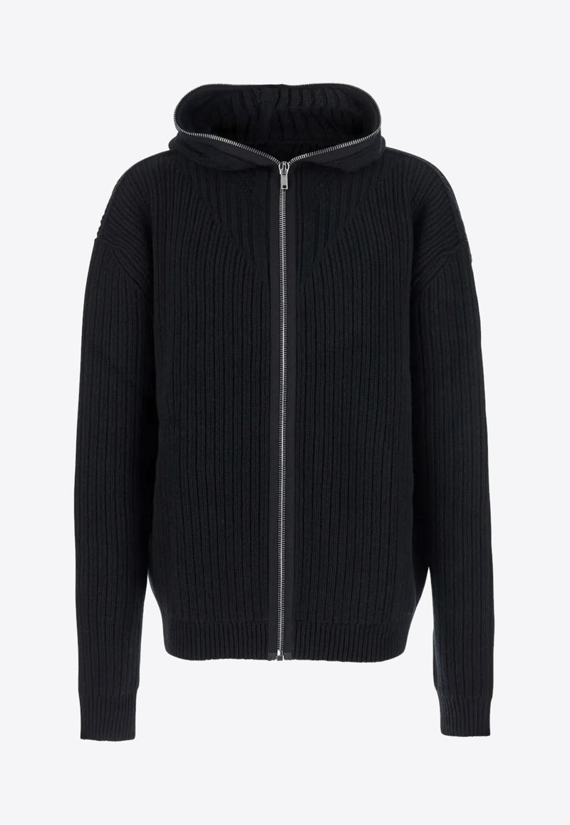 Rick Owens Zip-Up Wool Cardigan Black RU02E1647KWV_09
