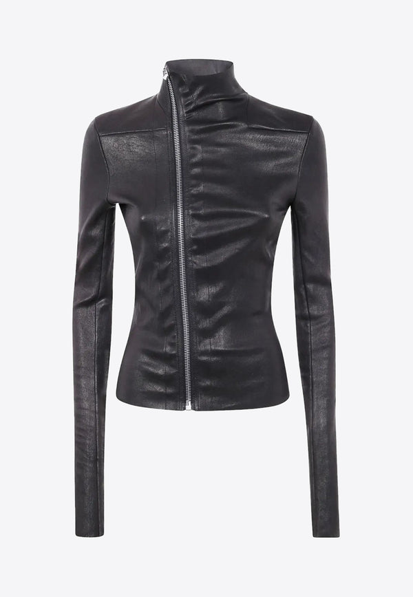 Rick Owens Gary Zip-Up Leather Jacket Black RP02E4701LSV_09