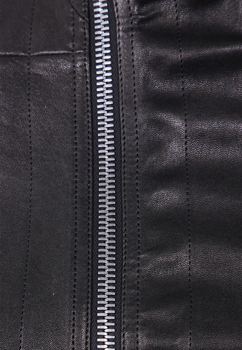 Rick Owens Gary Zip-Up Leather Jacket Black RP02E4701LSV_09