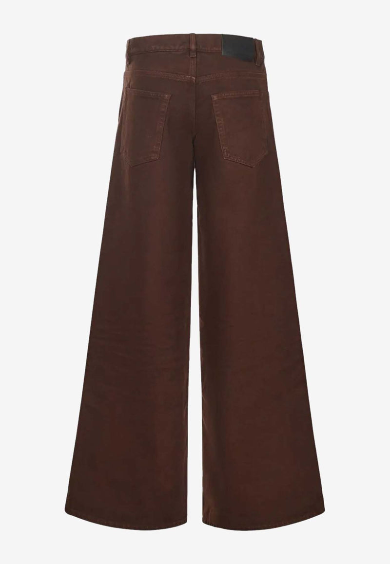 Stella McCartney Mid-Rise Wide-Leg Jeans Brown 6D04283SQH42_2099