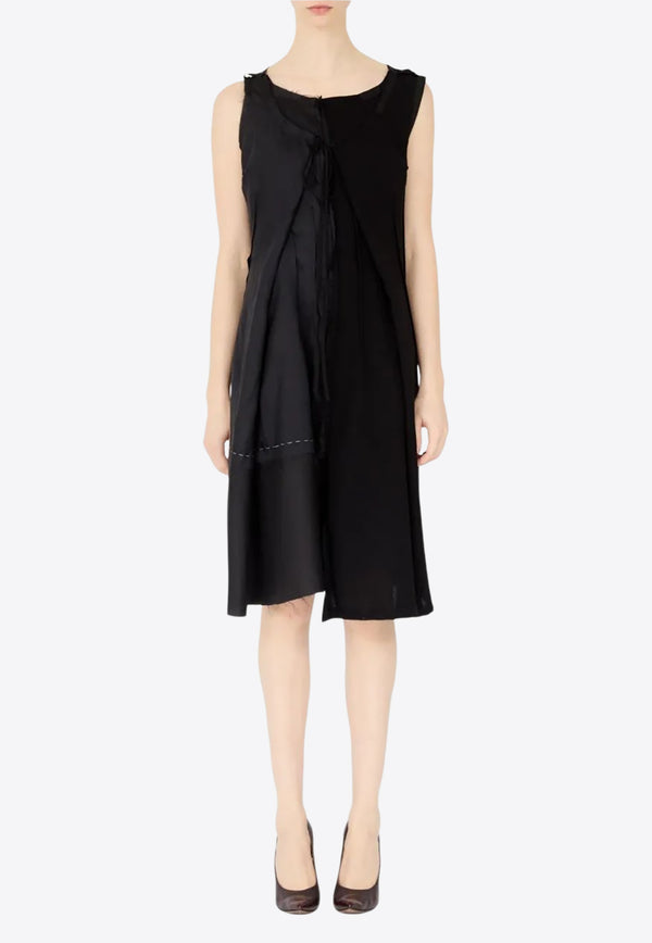 Maison Margiela Anonymity of The Lining Asymmetrical Wool Dress Black S51DD0042MTN092_900