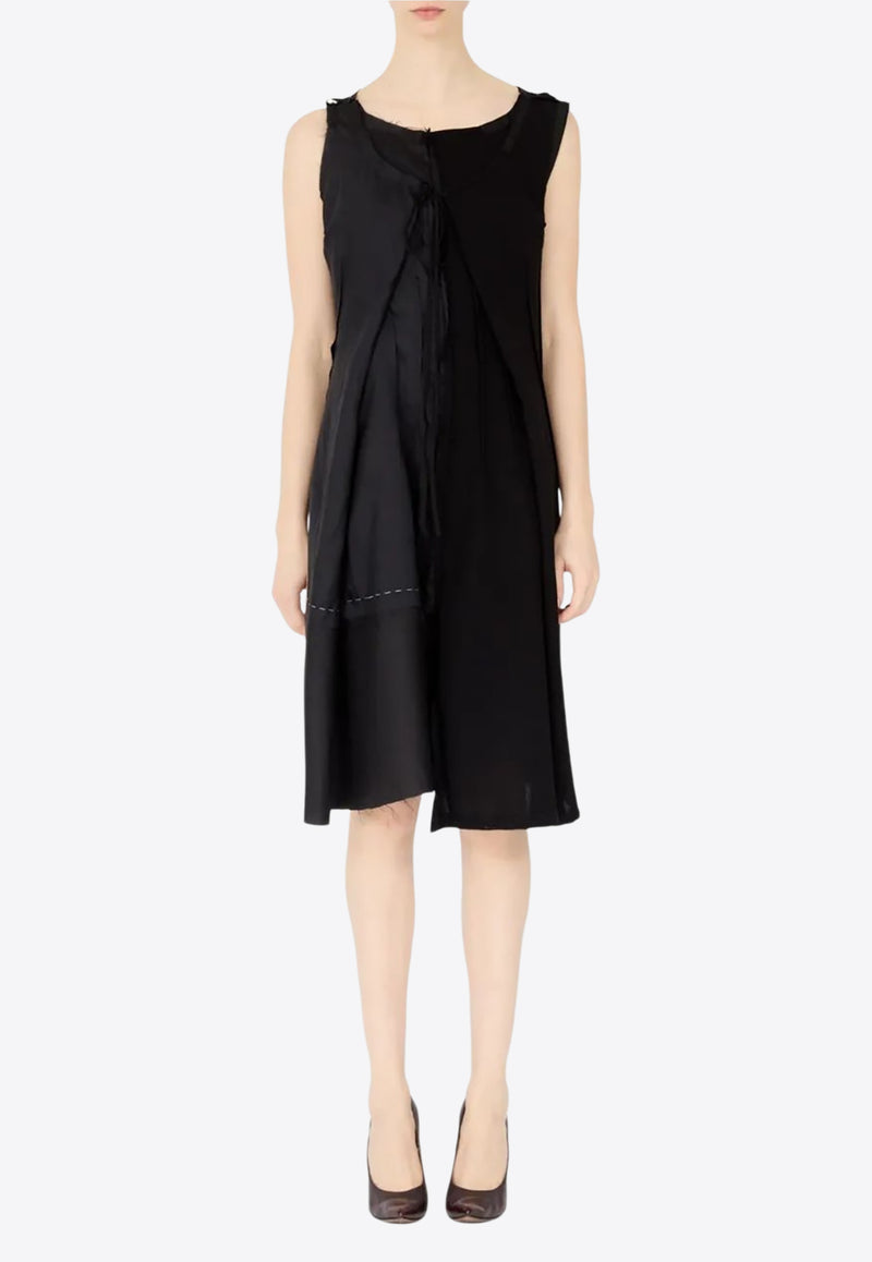 Maison Margiela Anonymity of The Lining Asymmetrical Wool Dress Black S51DD0042MTN092_900