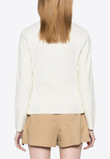 Moncler Padded Wool Zip-Up Cardigan Ecru K20939B00019M1122_034