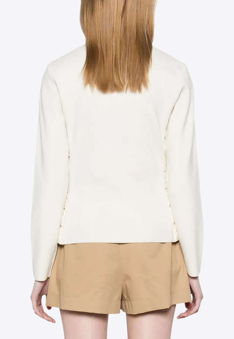 Moncler Padded Wool Zip-Up Cardigan Ecru K20939B00019M1122_034