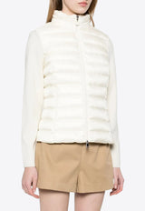 Moncler Padded Wool Zip-Up Cardigan Ecru K20939B00019M1122_034