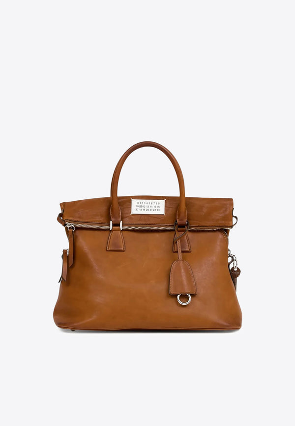 Maison Margiela Medium 5AC Loved to Death Leather Top Handle Bag  Cognac SB1WG0074P8565_T2287