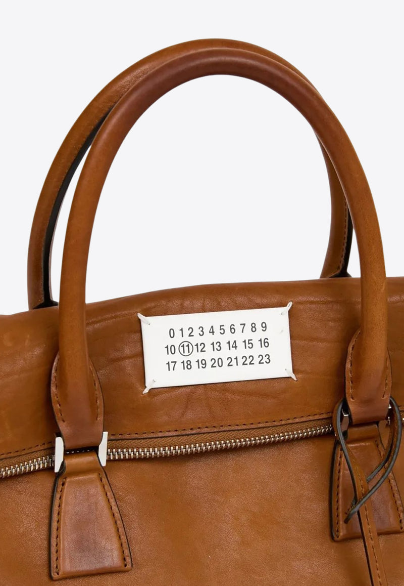 Maison Margiela Medium 5AC Loved to Death Leather Top Handle Bag  Cognac SB1WG0074P8565_T2287