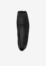 Rick Owens Calf Hair Square-Toe Flats Black RP02E4860LHL_09