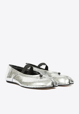 Maison Margiela Tabi Metallic Leather Ballet Flats Silver S39WZ0113P7456_H7730
