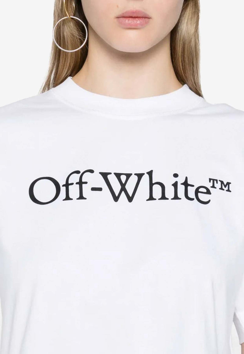 Off-White Logo Bookish Cropped T-shirt White OWAA090C99JER004_0110