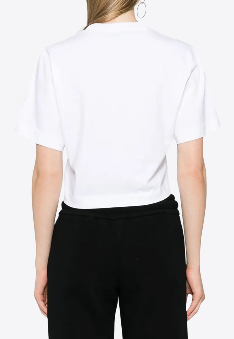 Off-White Logo Bookish Cropped T-shirt White OWAA090C99JER004_0110