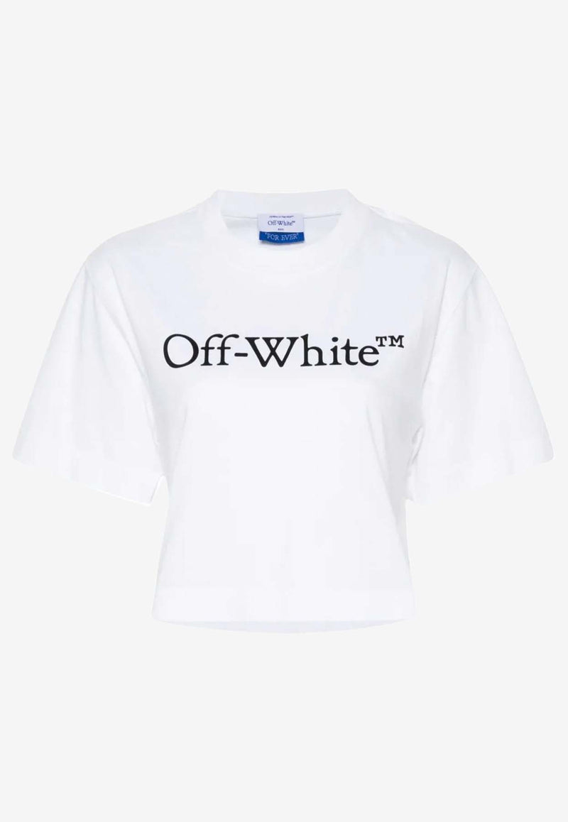 Off-White Logo Bookish Cropped T-shirt White OWAA090C99JER004_0110
