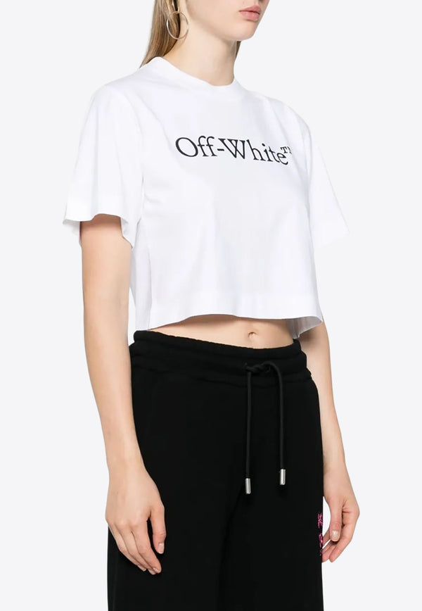 Off-White Logo Bookish Cropped T-shirt White OWAA090C99JER004_0110