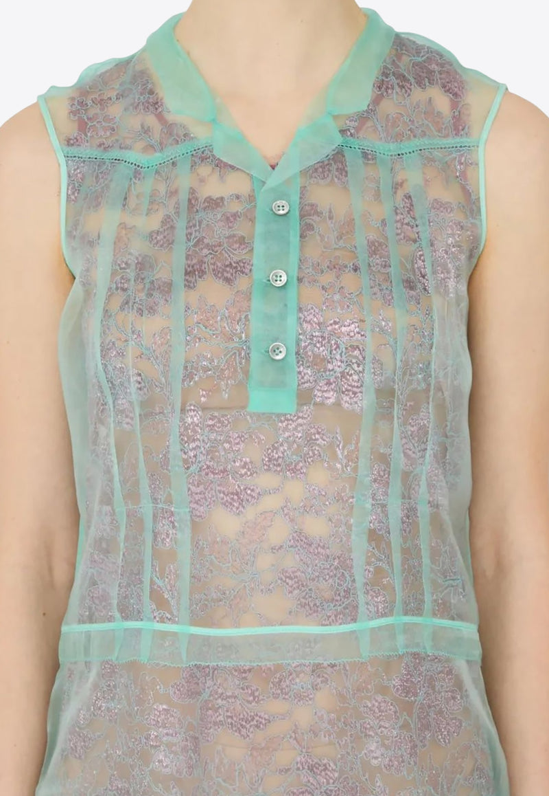 Maison Margiela Sleeveless Sheer Dress Green S51DD0048MTN114_642